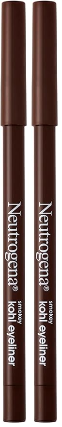 Neutrogena Smokey Kohl Eyeliner with Antioxidant Vitamin E, Water-Resistant & Smooth-Gliding Eyeliner Makeup, Dark Brown, 0.014 oz (Pack of 2)