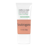 Neutrogena Clear Coverage Flawless Matte CC Cream, Full-Coverage Color Correcting Cream Face Makeup with Niacinamide (b3), Hypoallergenic, Oil Free & Fragrance Free, Cool Almond, 1 oz