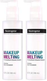Neutrogena Makeup Melting Refreshing Jelly Cleanser, 7% Emollient-Vitamin Complex, Gentle Face & Eye Makeup Remover to Melt Stubborn Makeup, Cleanse & Condition Skin, Oil-Free, 6.3 fl. oz (Pack of 2)