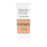 Neutrogena Clear Coverage Flawless Matte CC Cream, Full-Coverage Color Correcting Cream Face Makeup with Niacinamide (b3), Hypoallergenic, Oil Free & Fragrance Free, Sand, 1 oz