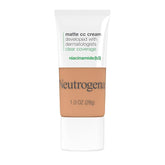 Neutrogena Clear Coverage Flawless Matte CC Cream, Full-Coverage Color Correcting Cream Face Makeup with Niacinamide (b3), Hypoallergenic, Oil Free & Fragrance Free, Wheat, 1 oz
