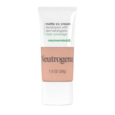 Neutrogena Clear Coverage Flawless Matte CC Cream, Full-Coverage Color Correcting Cream Face Makeup with Niacinamide (b3), Hypoallergenic, Oil Free & -Fragrance Free, Cool Beige, 1 oz