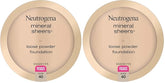 Neutrogena Mineral Sheers Lightweight Loose Powder Makeup Foundation with Vitamins A, C, & E, Sheer to Medium Buildable Coverage, Skin Tone Enhancer, Face Redness Reducer, Nude 40,.19 oz (Pack of 2)