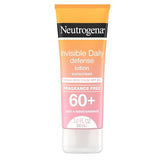 Neutrogena Invisible Daily Defense Fragrance-Free Sunscreen Lotion, Broad Spectrum SPF 60+, Oxybenzone-Free & Water-Resistant, Sun & Environmental Aggressor Protection, 3.0 fl. oz