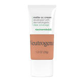 Neutrogena Clear Coverage Flawless Matte CC Cream, Full-Coverage Color Correcting Cream Face Makeup with Niacinamide (b3), Hypoallergenic, Oil Free & Fragrance Free, Cappuccino, 1 oz
