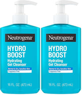 Neutrogena Hydro Boost Face Wash,Fragrance Free,Hydrating Facial Cleanser with Hyaluronic Acid,Daily Foaming Face Wash & Makeup Remover,Hypoallergenic Gel Cleanser,16 fl. oz,(Pack of 2)