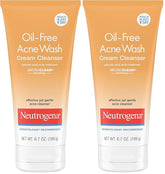 Neutrogena Oil-Free Acne Face Wash Cream Cleanser, 2% Salicylic Acid Acne Treatment, Daily Facial Cleanser for Acne-Prone Skin, 6.7 fl. oz (Pack of 2)