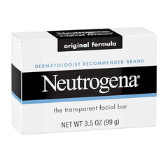Neutrogena Original Amber Bar Facial Cleansing Bar with Glycerin, Clean-Rinsing, Transparent Face Soap, Free of Harsh Detergents, & Dyes, 3.5 oz