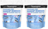 Neutrogena Fragrance-Free Makeup Remover Wipes Singles, Individually Wrapped Face Towelettes, Gently Remove Dirt, Oil, Waterproof Mascara & Makeup, Alcohol-Free Daily Face Wipes, 20 ct (Pack of 12)