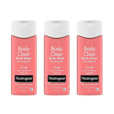 Neutrogena Body Clear Acne Body Wash Pink Grapefruit - Salicylic Acid Formula for Breakout Treatment, Exfoliating Cleanser for Clear Skin, 8.5 fl. oz. Bottle, 3-Pack