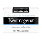 Neutrogena Original Amber Bar Facial Cleansing Bar with Glycerin, Clean-Rinsing, Transparent Face Soap, Free of Harsh Detergents, & Dyes, 3.5 oz
