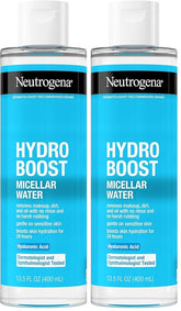 Neutrogena Hydro Boost Micellar Water with Hyaluronic Acid,Micellar Cleansing Water for Sensitive Skin,Removes Makeup,Dirt & Oil,Alcohol-Free,13.5 fl oz,(Pack of 2)
