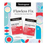 Neutrogena Flawless Fix Sensitive Skin Acne Patch Duo Set, Hydrocolloid Pimple Patches to Protect and Shrink Pimples Overnight, Includes 30 Count Variety Pack & 36 Mini Patches, 66 Count
