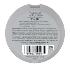 Neutrogena Healthy Skin Pressed Makeup Powder Compact with Antioxidants & Pro Vitamin B5, Fair 10,.34 oz, Pack of 2
