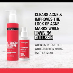 Neutrogena Stubborn Texture Daily Acne Facial Cleanser, Salicylic Acid Face Wash + Glycolic & Polyhydroxy Acids, Fragrance-Free, 6.3 fl. oz