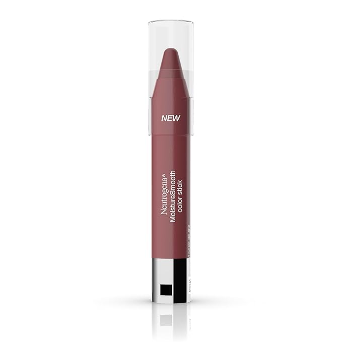 Neutrogena MoistureSmooth Color Stick for Lips, Moisturizing and Conditioning Lipstick with a Balm-Like Formula, Nourishing Shea Butter and Fruit Extracts, 100 Pink Nude, 011 oz Pack of 1