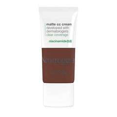 Neutrogena Clear Coverage Flawless Matte CC Cream, Full-Coverage Color Correcting Cream Face Makeup with Niacinamide (b3), Hypoallergenic, Oil Free & Fragrance Free, Sienna, 1 oz