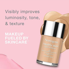 Neutrogena Healthy Skin Liquid Foundation Makeup with Broad Spectrum SPF 20 Sunscreen, Lightweight, Medium Coverage Makeup with Sunscreen and Pro-Vitamin B5, Classic Ivory 10, 1 fl. oz