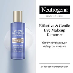 Neutrogena Gentle Oil-Free Eye Makeup Remover & Cleanser for Sensitive Eyes, Makeup Remover for Waterproof Mascara, Dermatologist & Ophthalmologist Tested, 3.8 fl. oz
