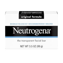 Neutrogena Original Amber Bar Facial Cleansing Bar with Glycerin, Clean-Rinsing, Transparent Face Soap, Free of Harsh Detergents, & Dyes, 3.5 oz