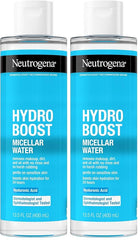 Neutrogena Hydro Boost Micellar Water with Hyaluronic Acid,Micellar Cleansing Water for Sensitive Skin,Removes Makeup,Dirt & Oil,Alcohol-Free,13.5 fl oz,(Pack of 2)