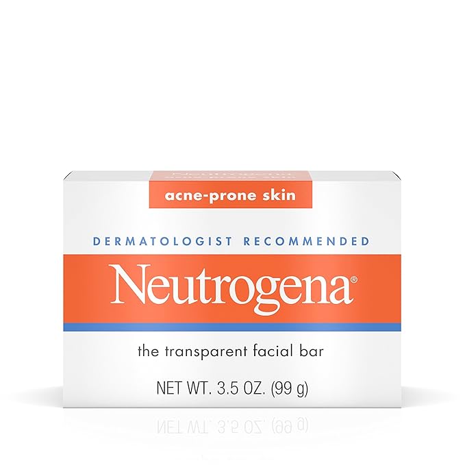 Neutrogena Facial Cleansing Bar Treatment for Acne-Prone Skin, Non-Medicated & Glycerin-Rich Hypoallergenic Formula with No Detergents or Dyes, 3.5 oz (Pack of 2)