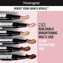 Neutrogena Healthy Skin Glow Perfector Concealer Pen, Lightweight Liquid Makeup for Face with Pro-Vitamin B5 & Vitamin E for a Radiant Finish, Light, 0.1 oz